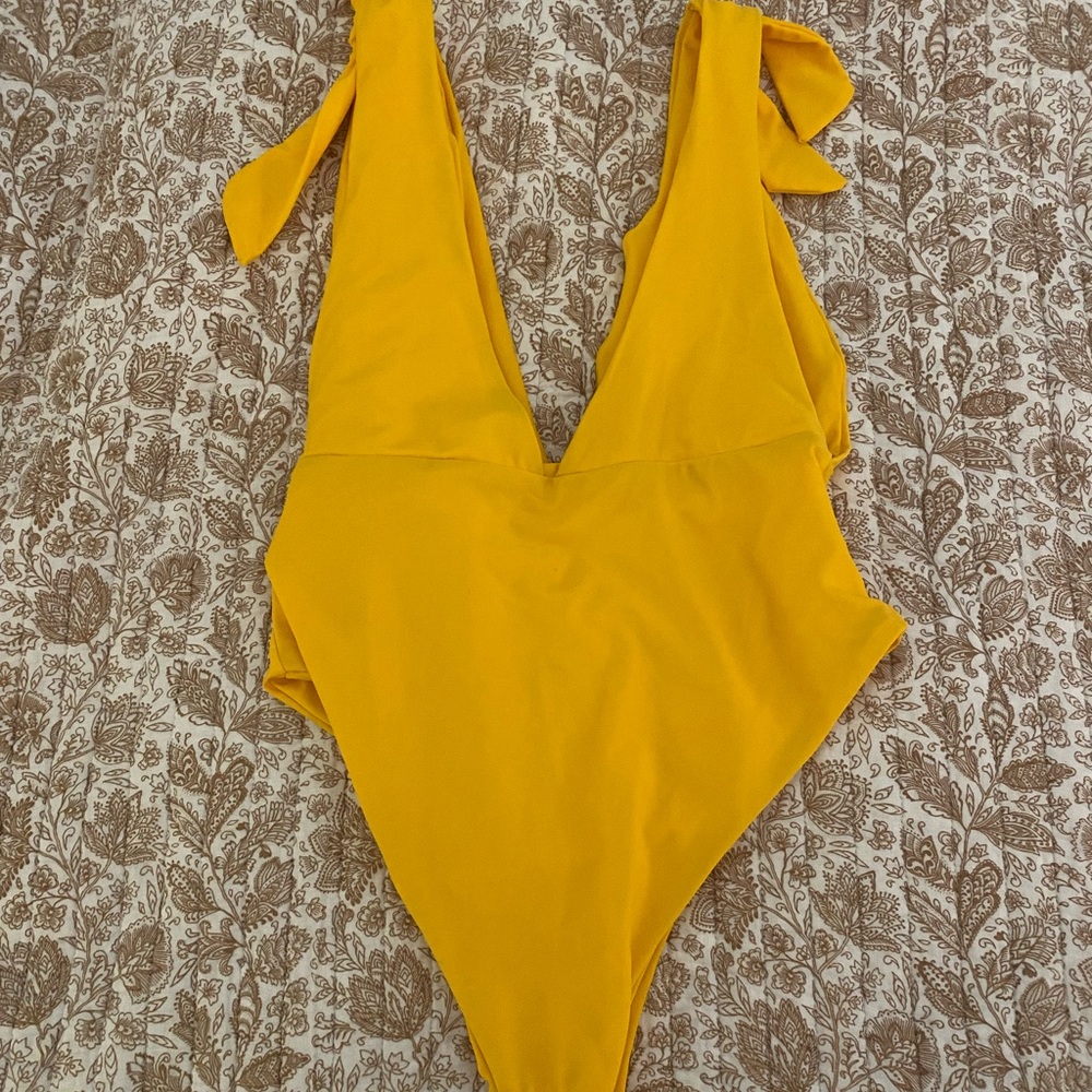 Vibrant Yellow One-Piece Swimsuit